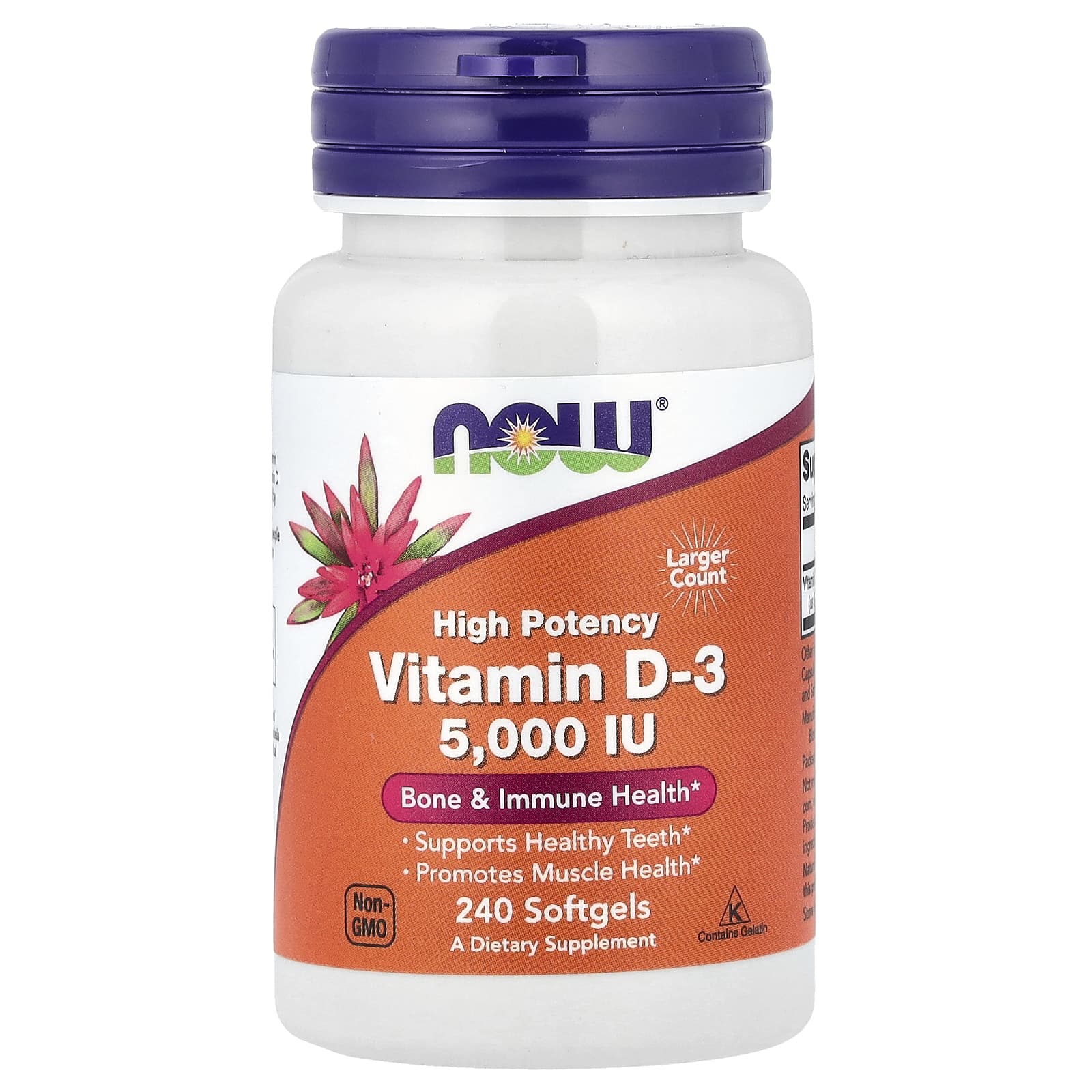NOW Foods, Vitamin D-3, High Potency, 5,000 IU, 240 Softgels