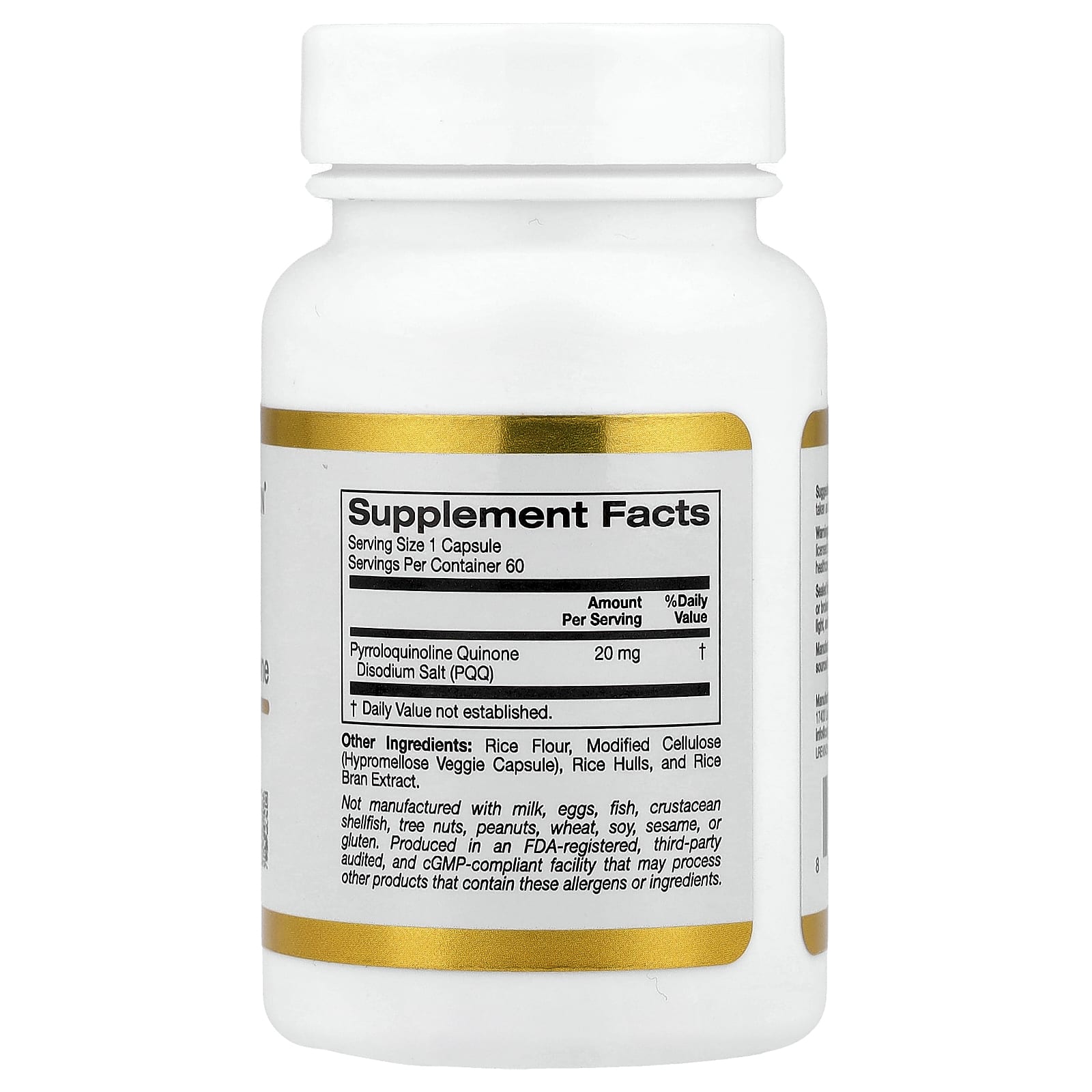 California Gold Nutrition, PQQ, 20 mg, 60 Veggie Capsules