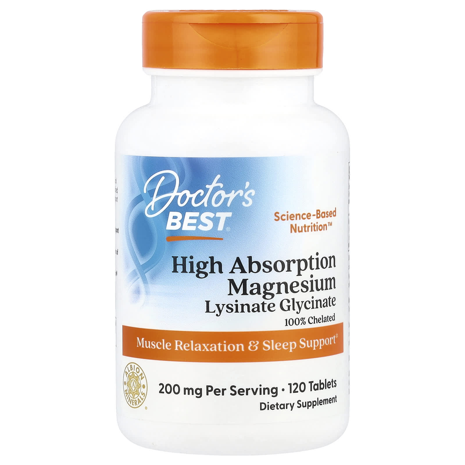 Doctor's Best, High Absorption Magnesium, 120 Tablets, (100 mg per Tablet)