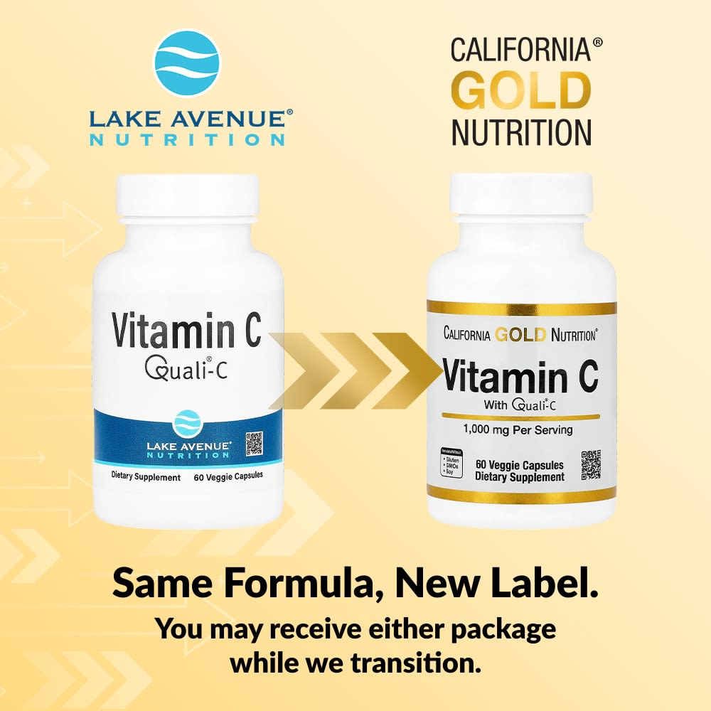 California Gold Nutrition, Vitamin C, Quali®-C, 1,000 mg, 60 Veggie Capsules