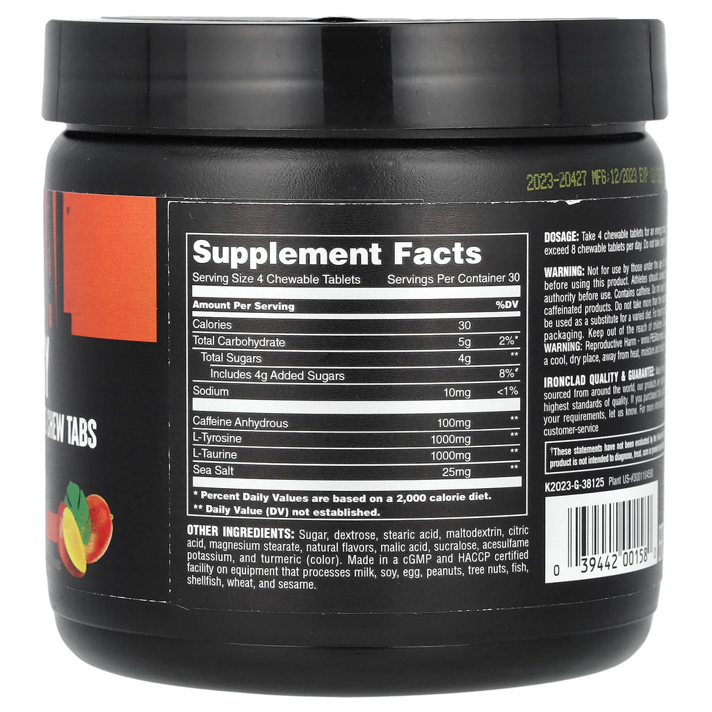 Animal, Energy Performance Chew Tabs, Mango, 120 Chewable Tablets