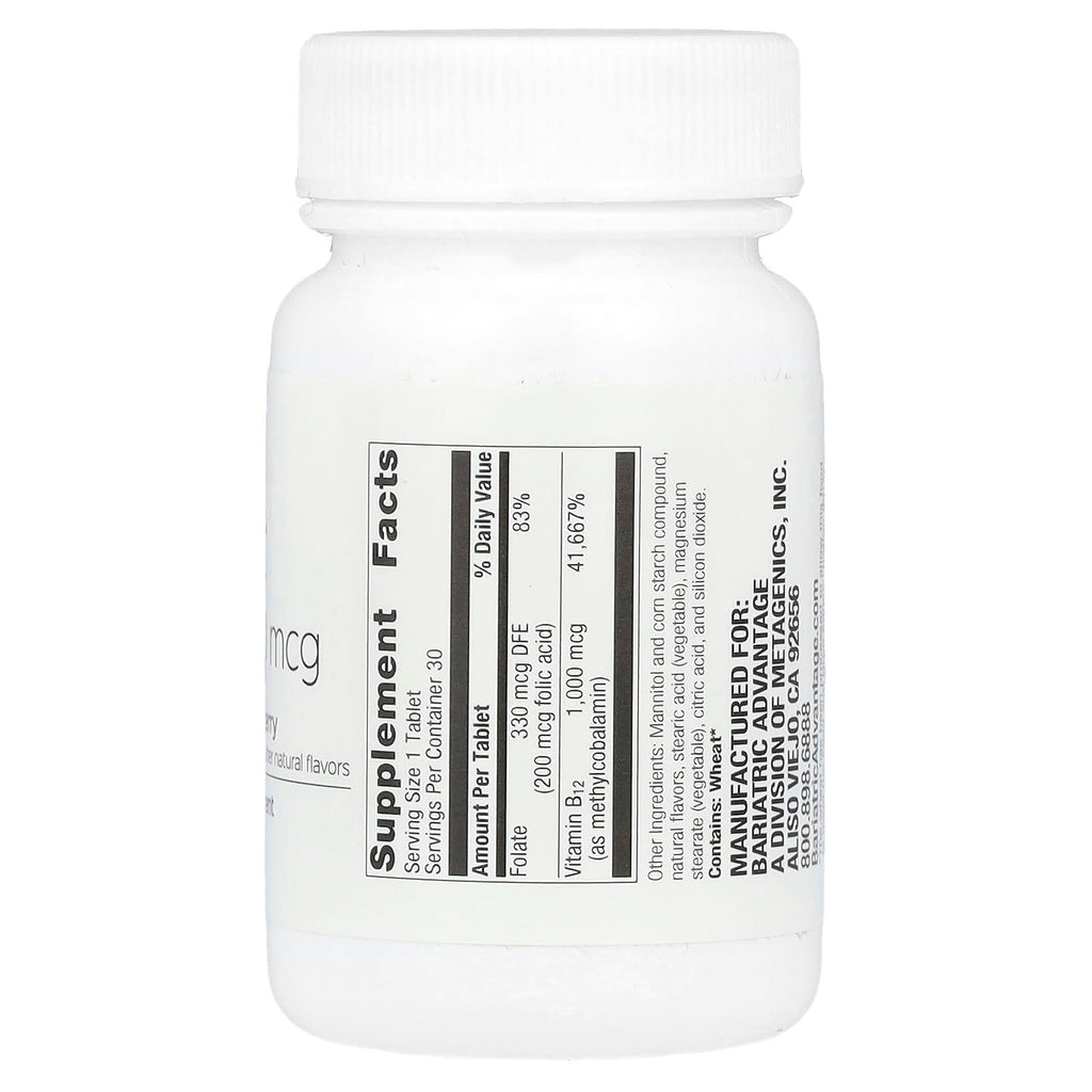 Bariatric Advantage, SpeedyMelts®, B12, Black Cherry, 1,000 mcg, 30 Tablets