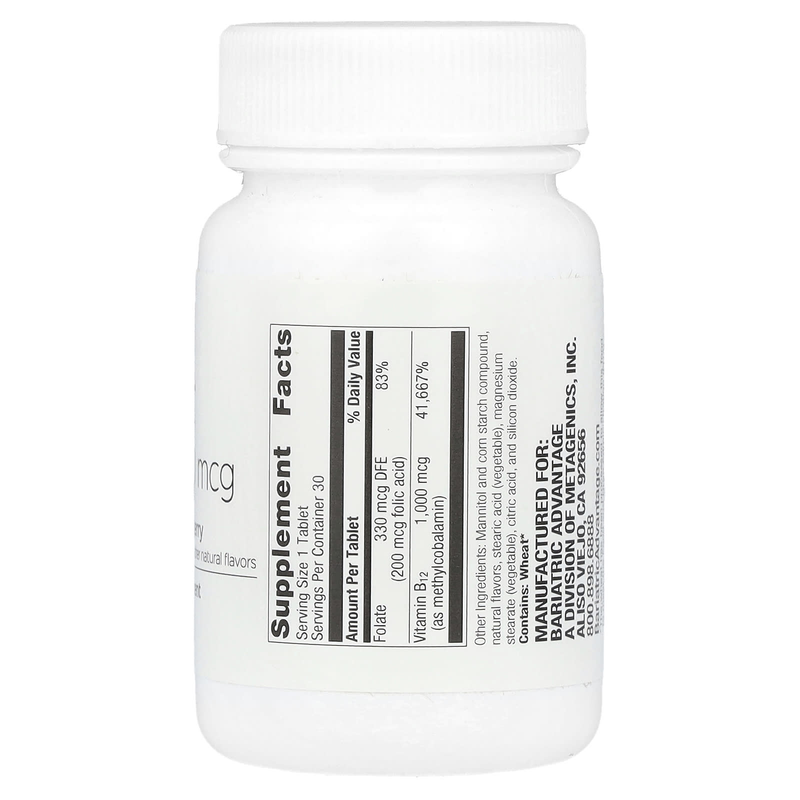 Bariatric Advantage, SpeedyMelts®, B12, Black Cherry, 1,000 mcg, 30 Tablets