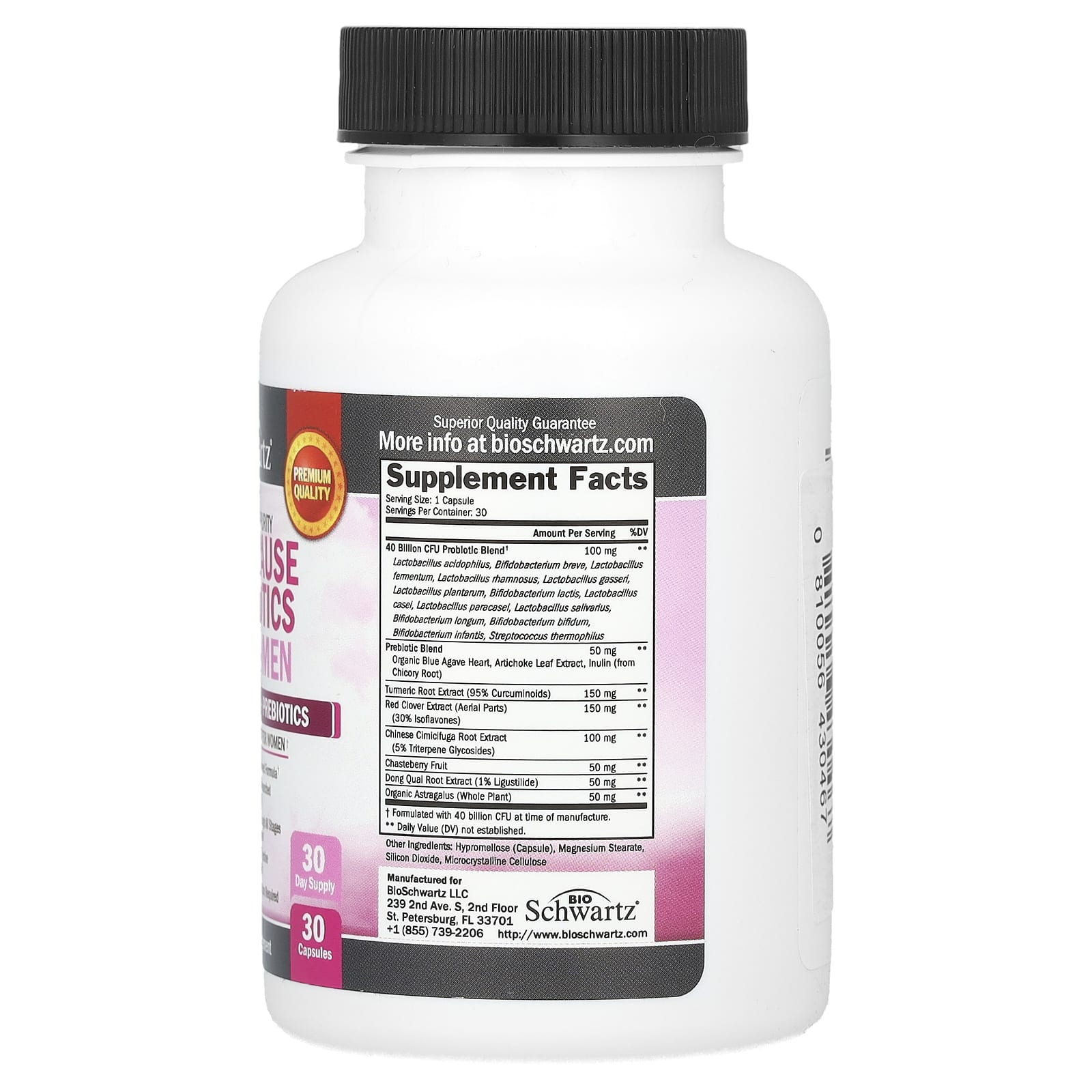 BioSchwartz, Ultra High Purity, Menopause Probiotics For Women , 30 Capsules