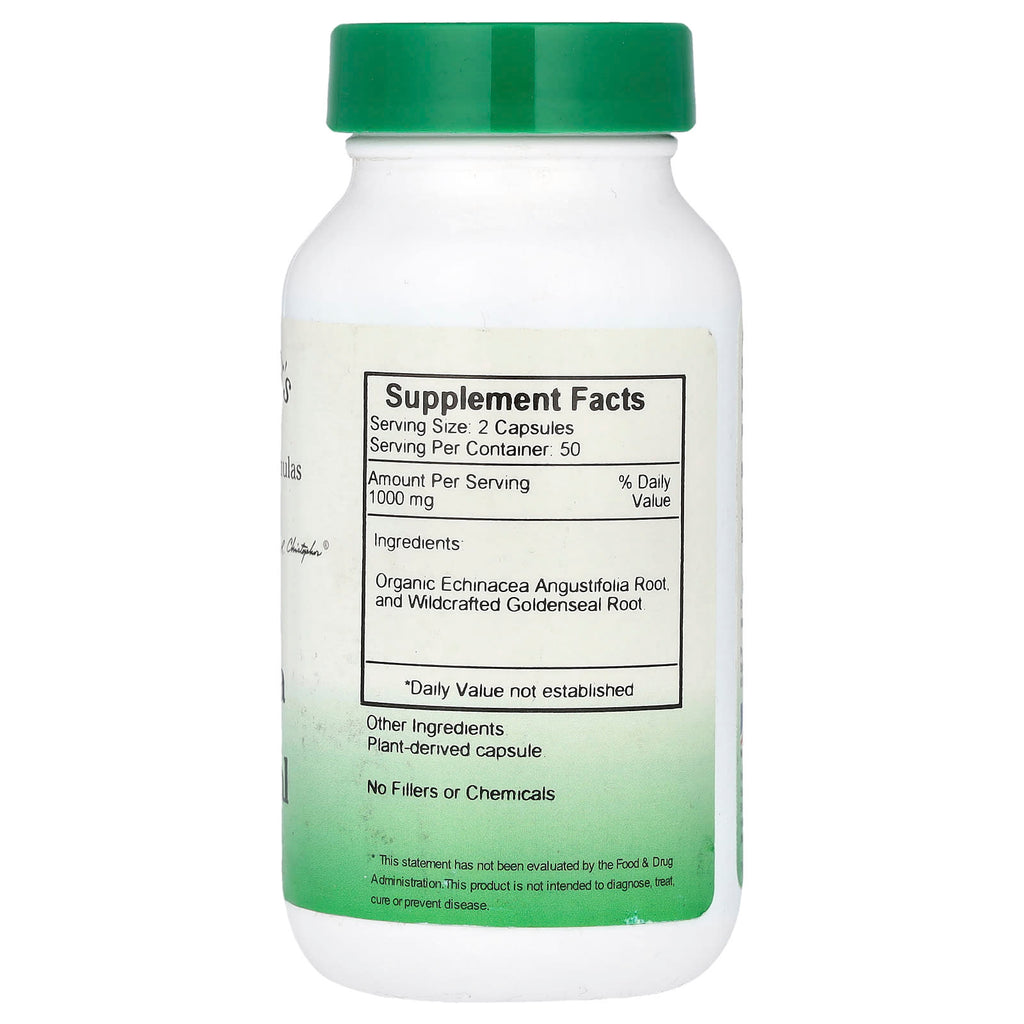 Christopher's Original Formulas, Echinacea & Goldenseal, 100 Vegetarian Caps