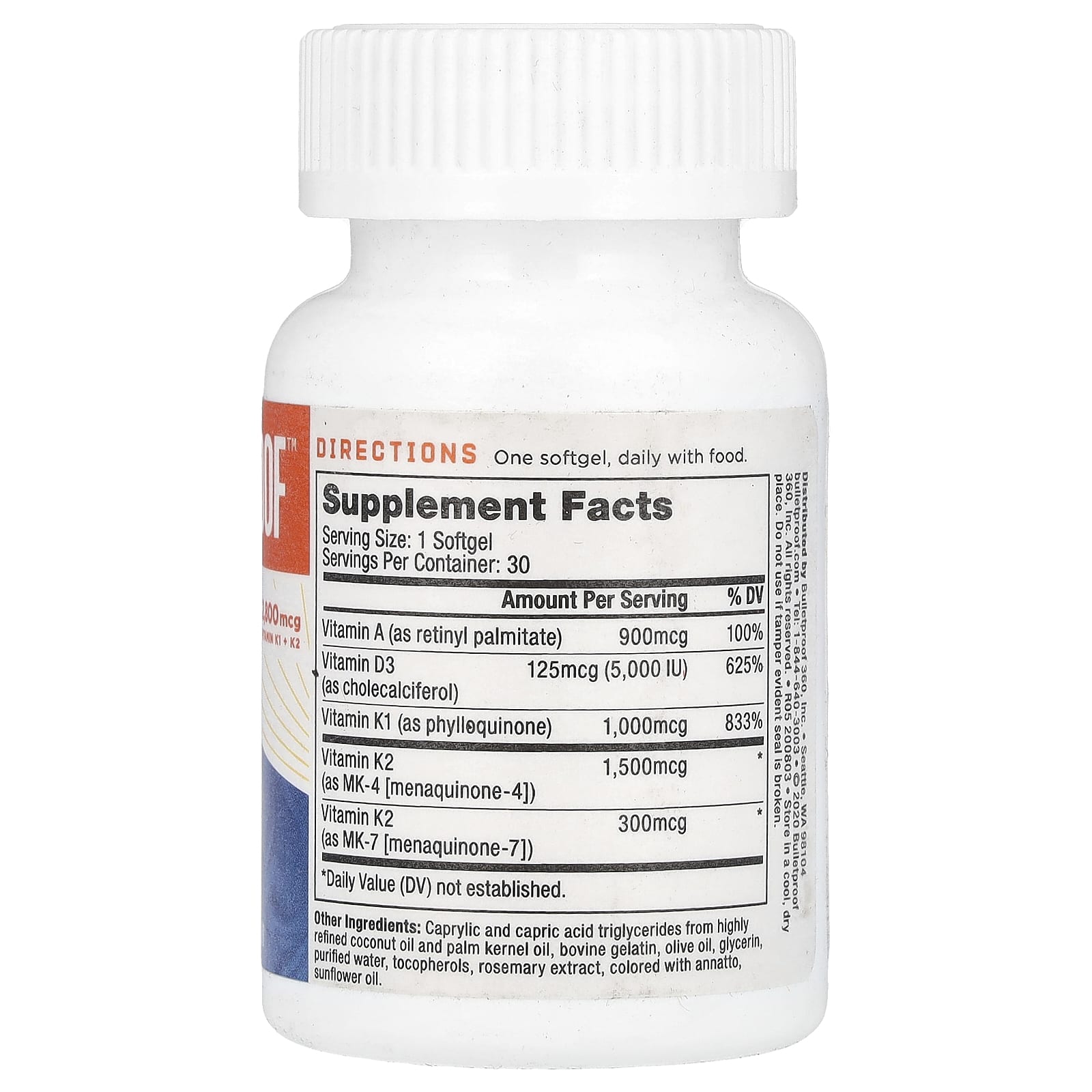 BulletProof, Vitamins A·D·K, 30 Softgels