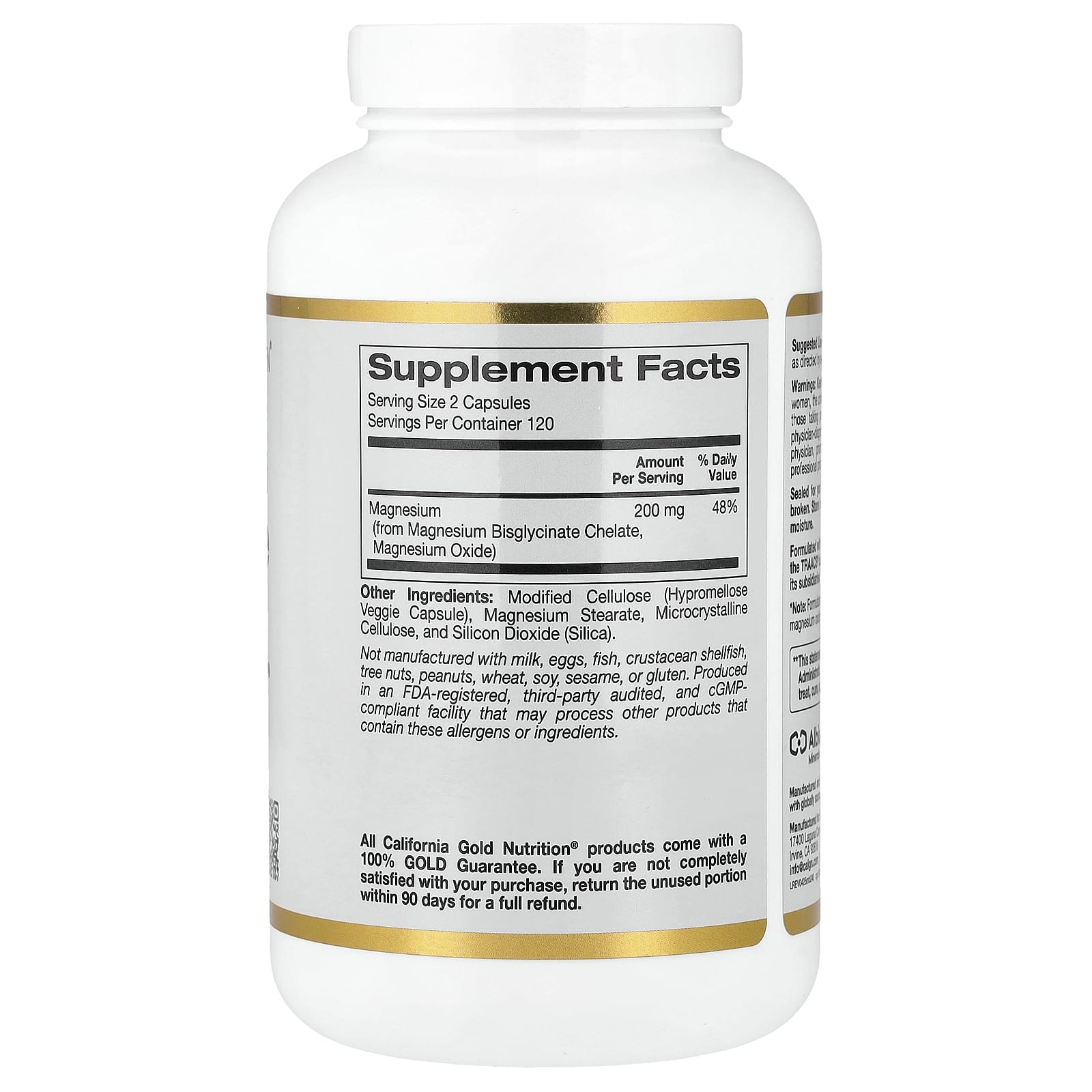 California Gold Nutrition, Magnesium Bisglycinate, Formulated with TRAACS®, 240 Veggie Capsules (100 mg per Capsule)