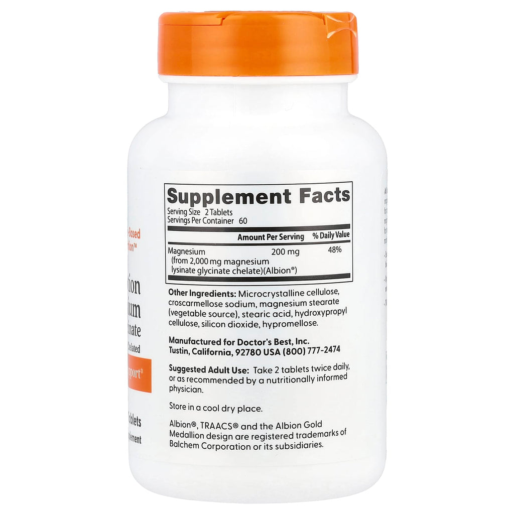 Doctor's Best, High Absorption Magnesium, 120 Tablets, (100 mg per Tablet)