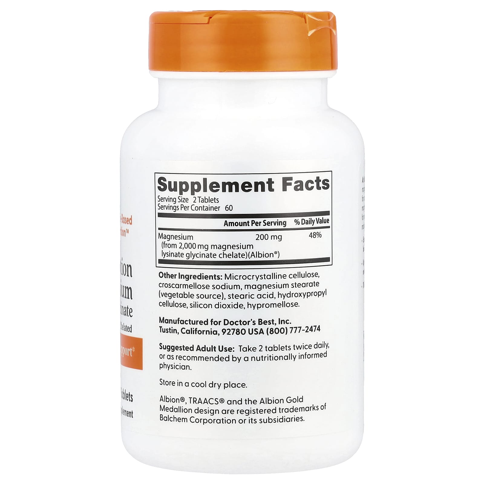 Doctor's Best, High Absorption Magnesium, 120 Tablets, (100 mg per Tablet)