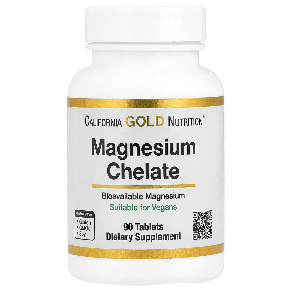 California Gold Nutrition, Magnesium Chelate with Calcium, 90 Tablets