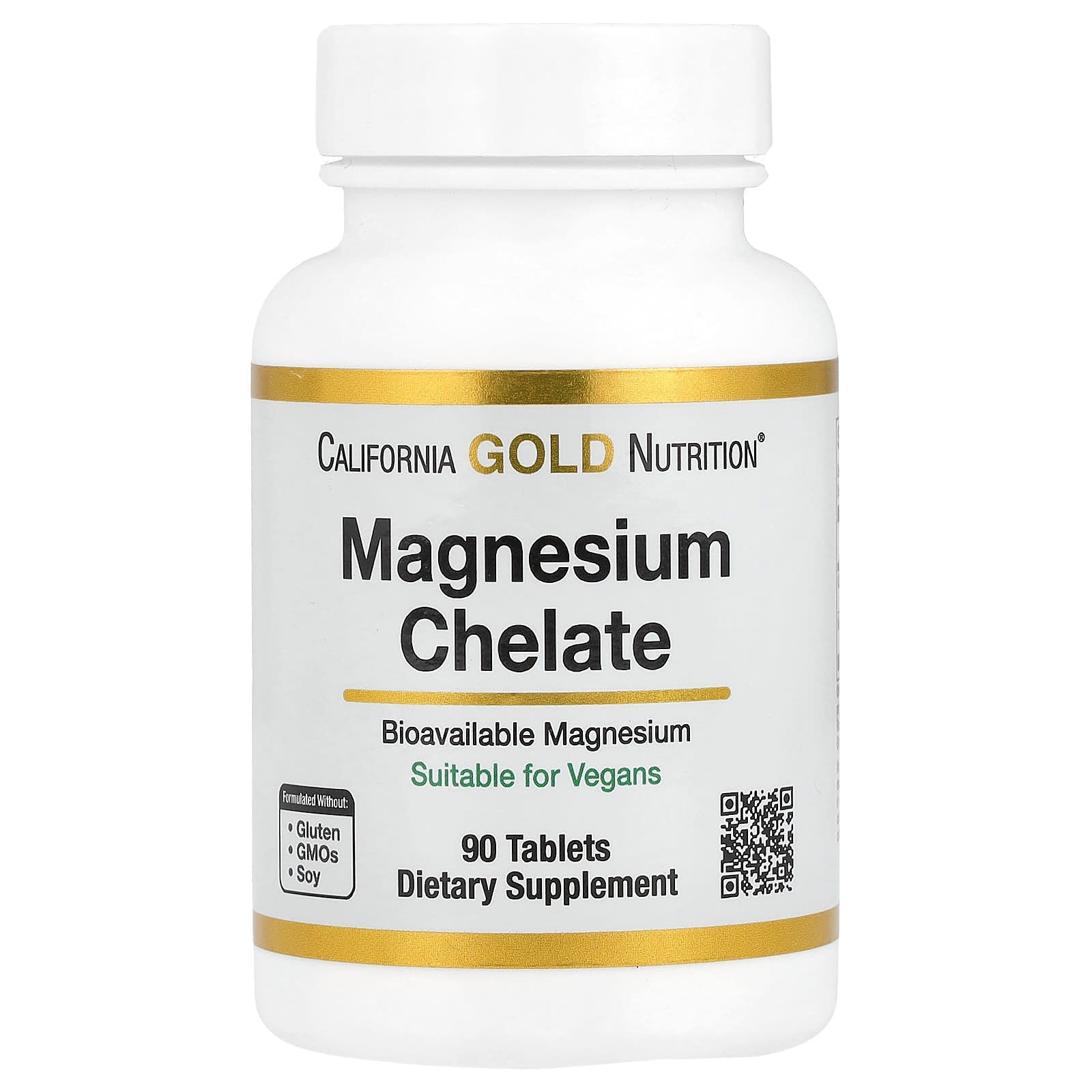 California Gold Nutrition, Magnesium Chelate with Calcium, 90 Tablets