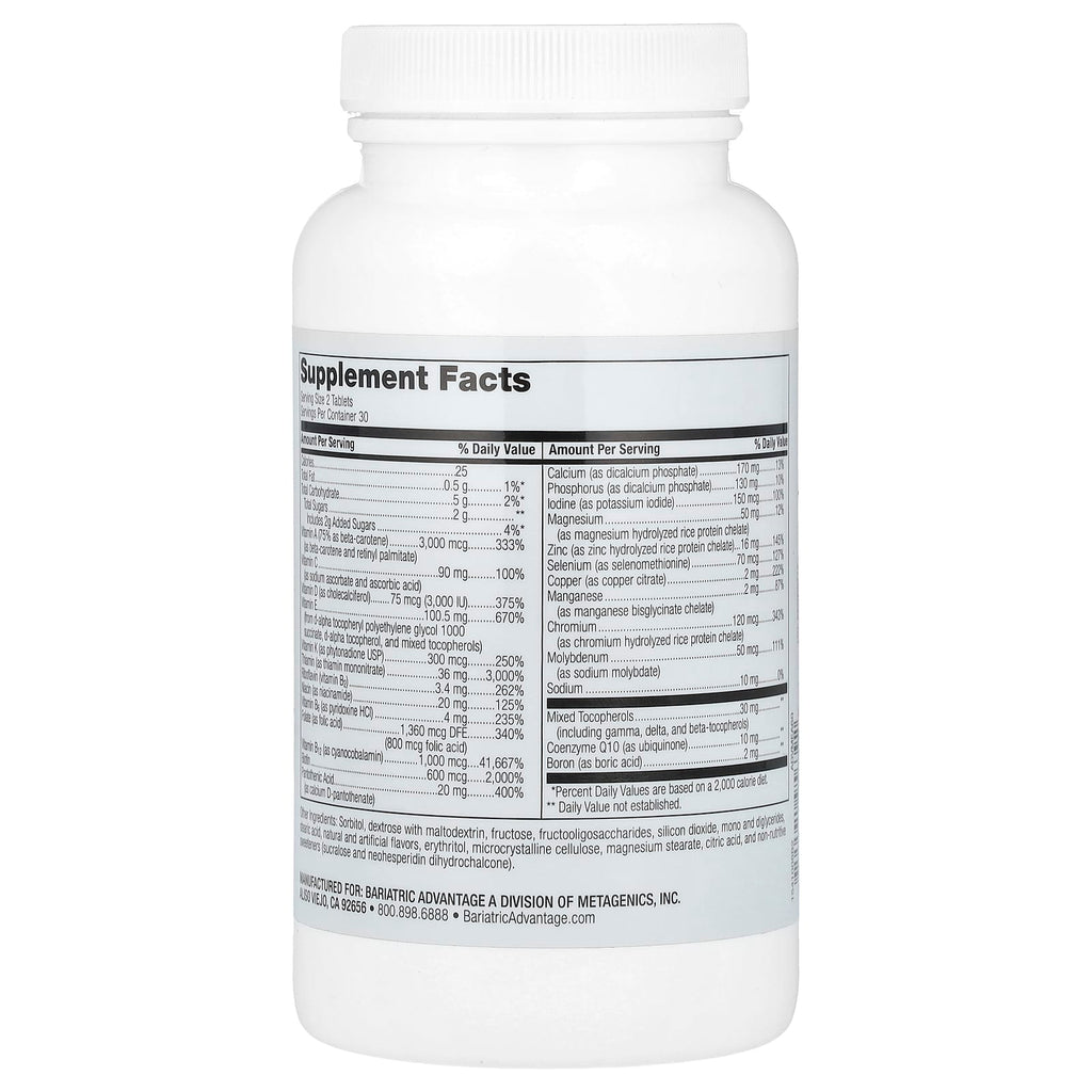 Bariatric Advantage, Chewable Advanced Multi EA without Iron, Mixed Fruit, 60 Tablets