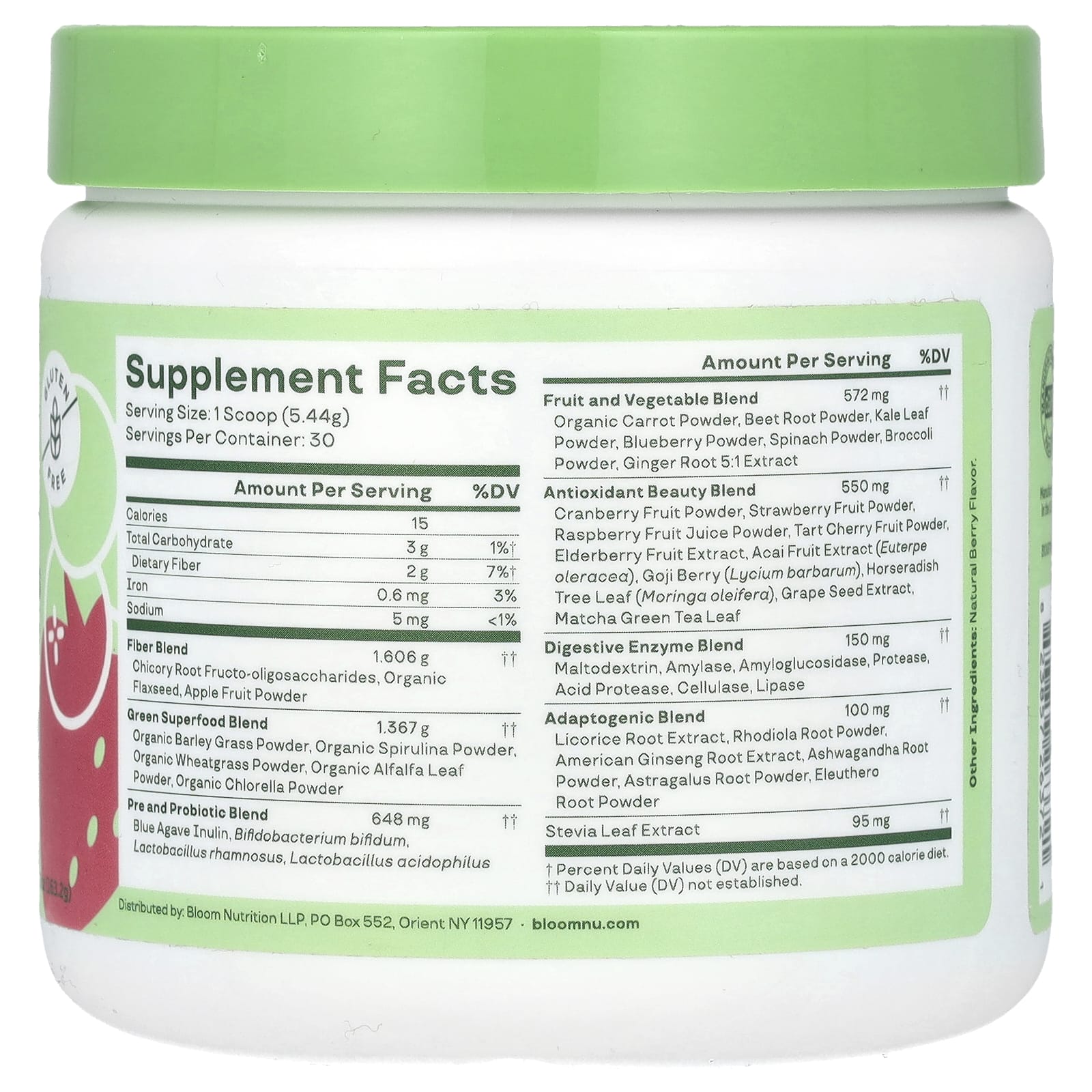 Bloom, Greens & Superfoods, Berry, 5.8 oz (163.2 g)