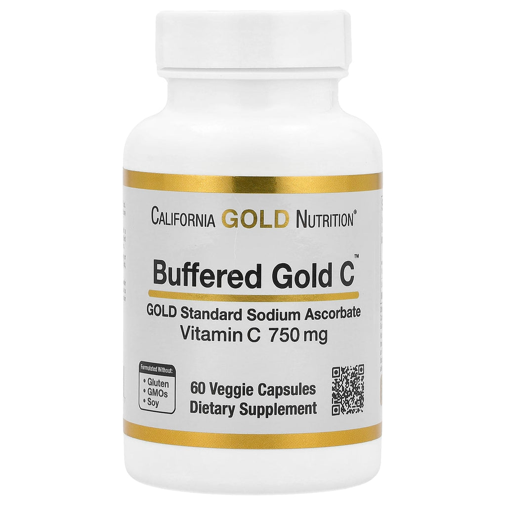California Gold Nutrition, Buffered Gold C, GOLD Standard Sodium Ascorbate (Vitamin C), 60 Veggie Capsules