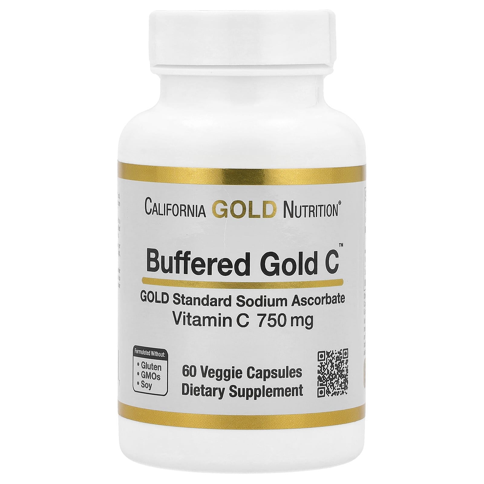 California Gold Nutrition, Buffered Gold C, GOLD Standard Sodium Ascorbate (Vitamin C), 60 Veggie Capsules