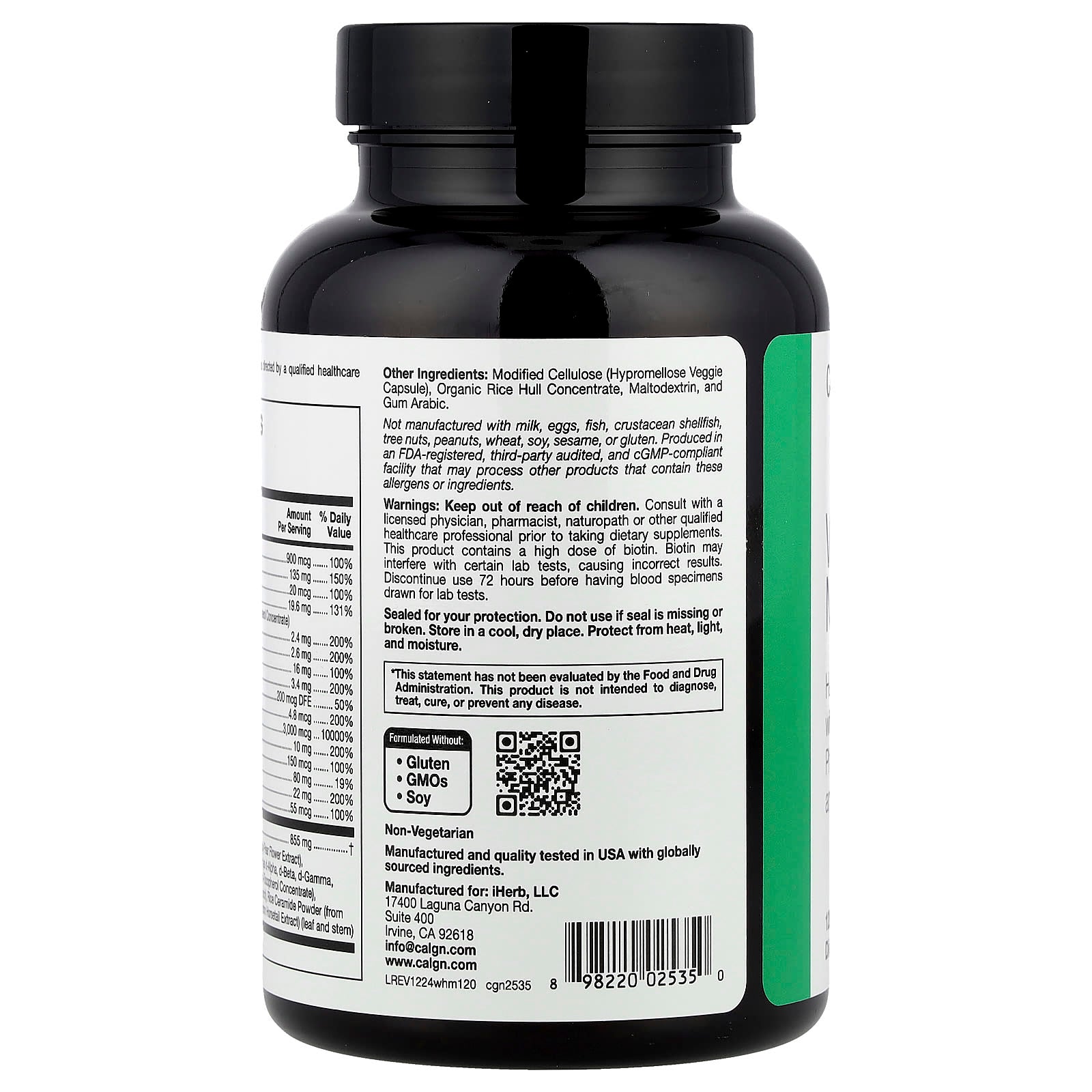 California Gold Nutrition, Beauty, Women's Hair Multivitamin, 120 Veggie Capsules