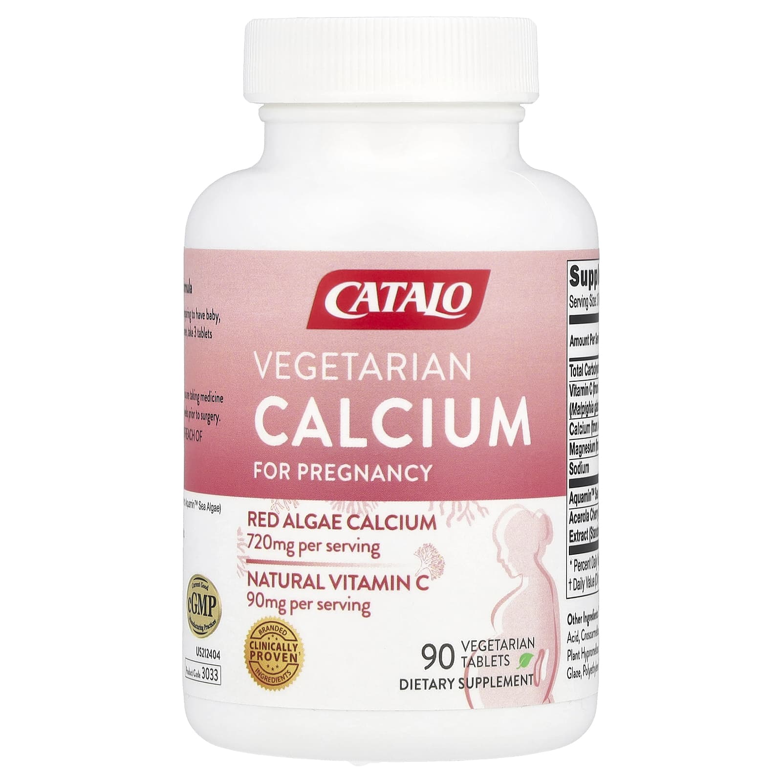CATALO, Vegetarian Calcium For Pregnancy, 90 Vegetarian Tablets