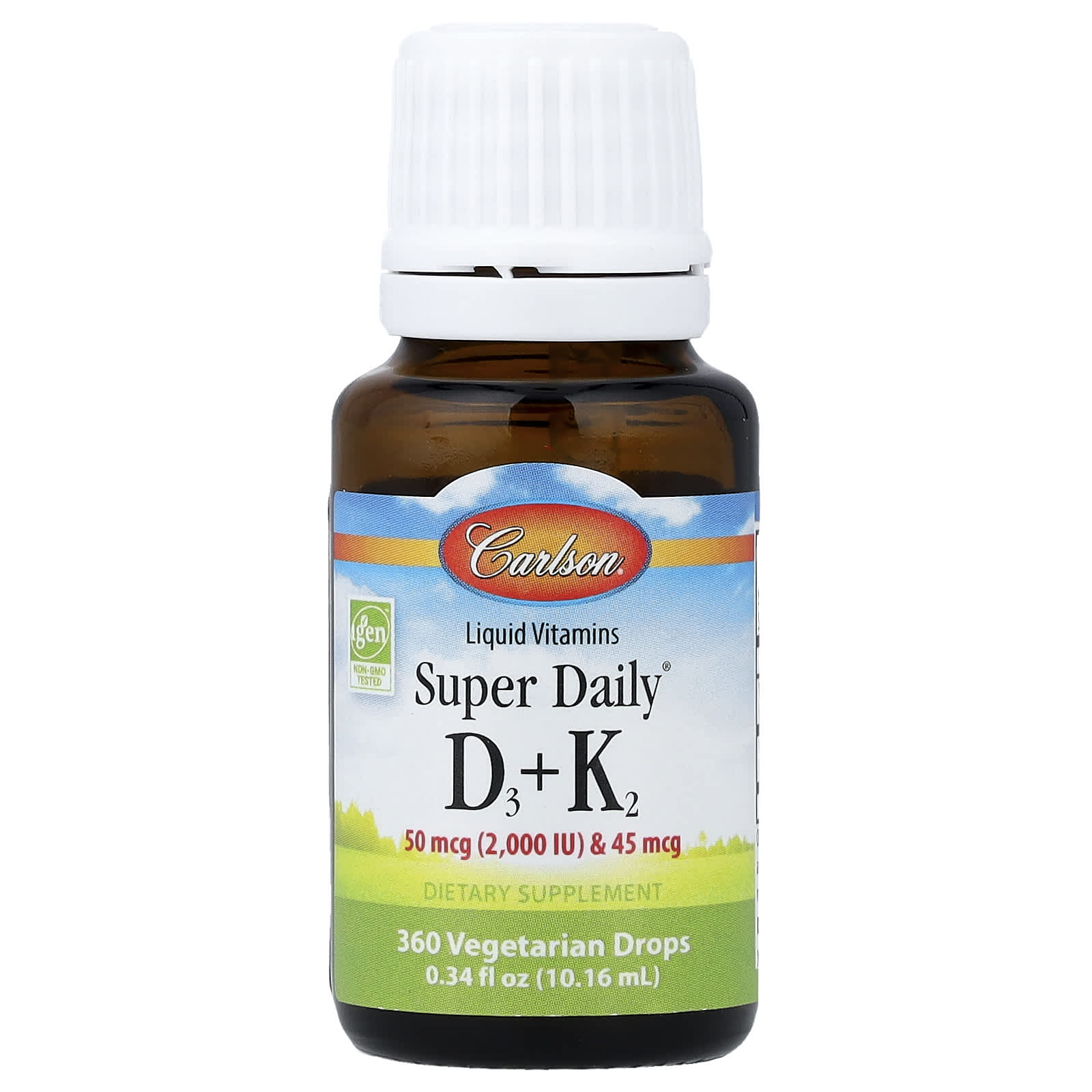 Carlson, Super Daily® D3 + K2, 0.34 fl oz (10.16 ml)