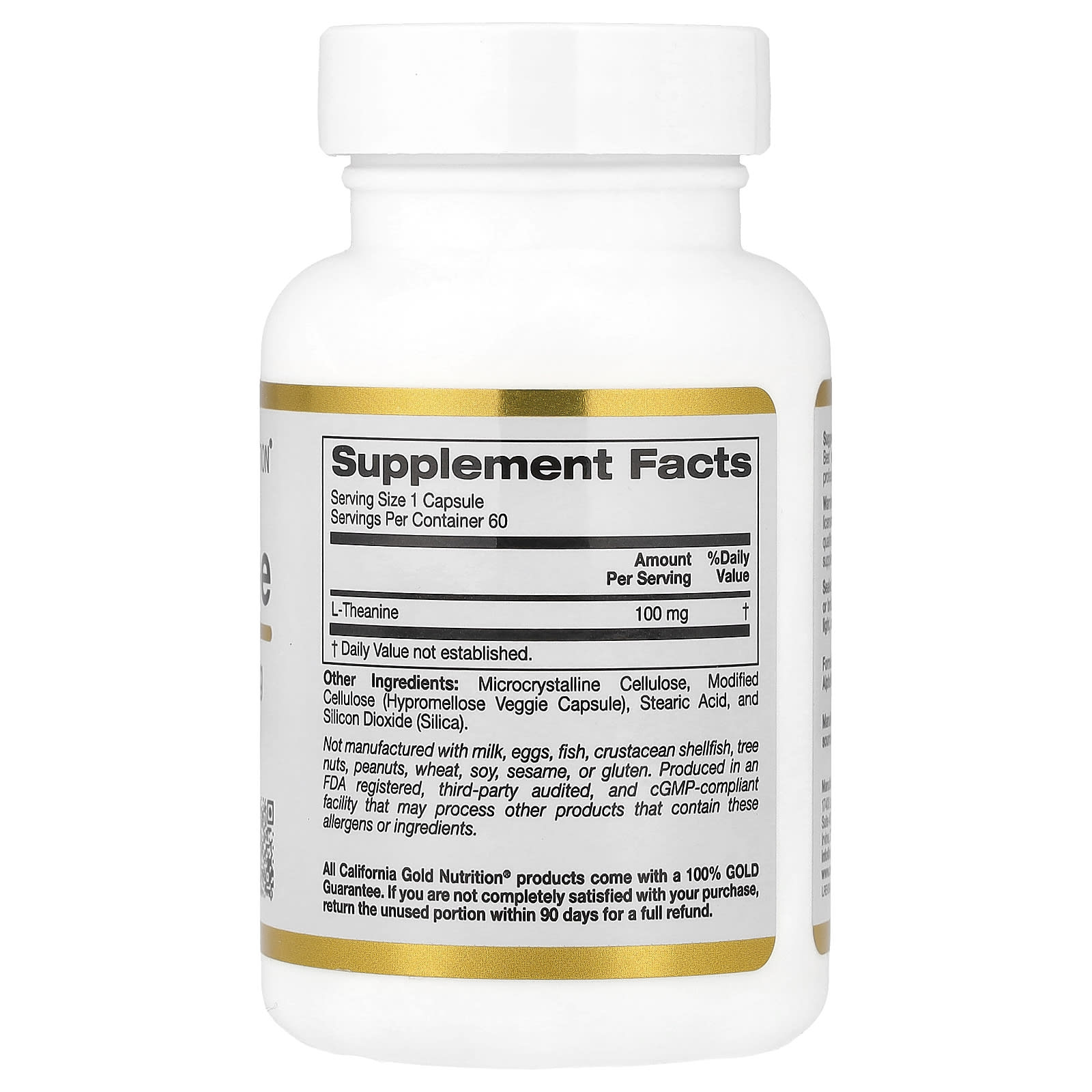 California Gold Nutrition, L-Theanine, Featuring AlphaWave®, 100 mg, 60 Veggie Capsules