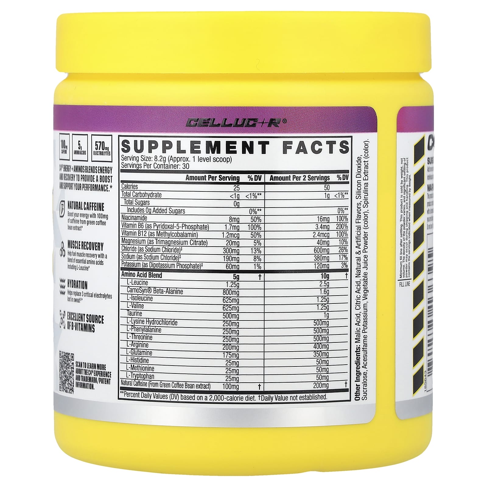 C4 / Cellucor, C4® Energy + Aminos, Grape, 8.7 oz (246 g)