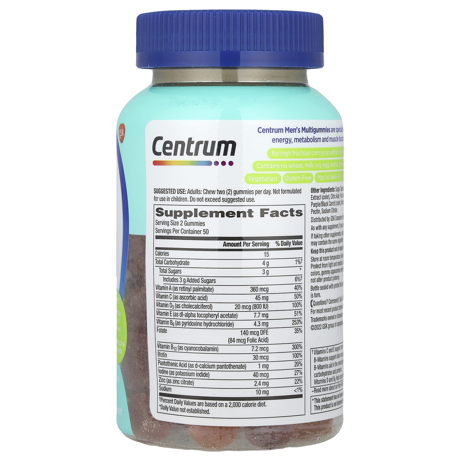 Centrum, Men Multigummies, Tropical Fruit, 100 Gummies