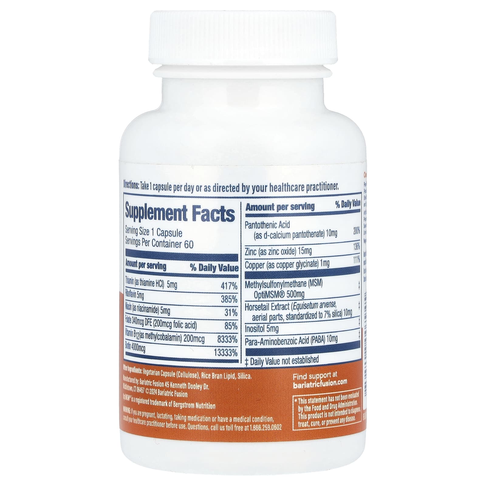 Bariatric Fusion, Hair, Skin & Nails Rejuvenator, 60 Capsules