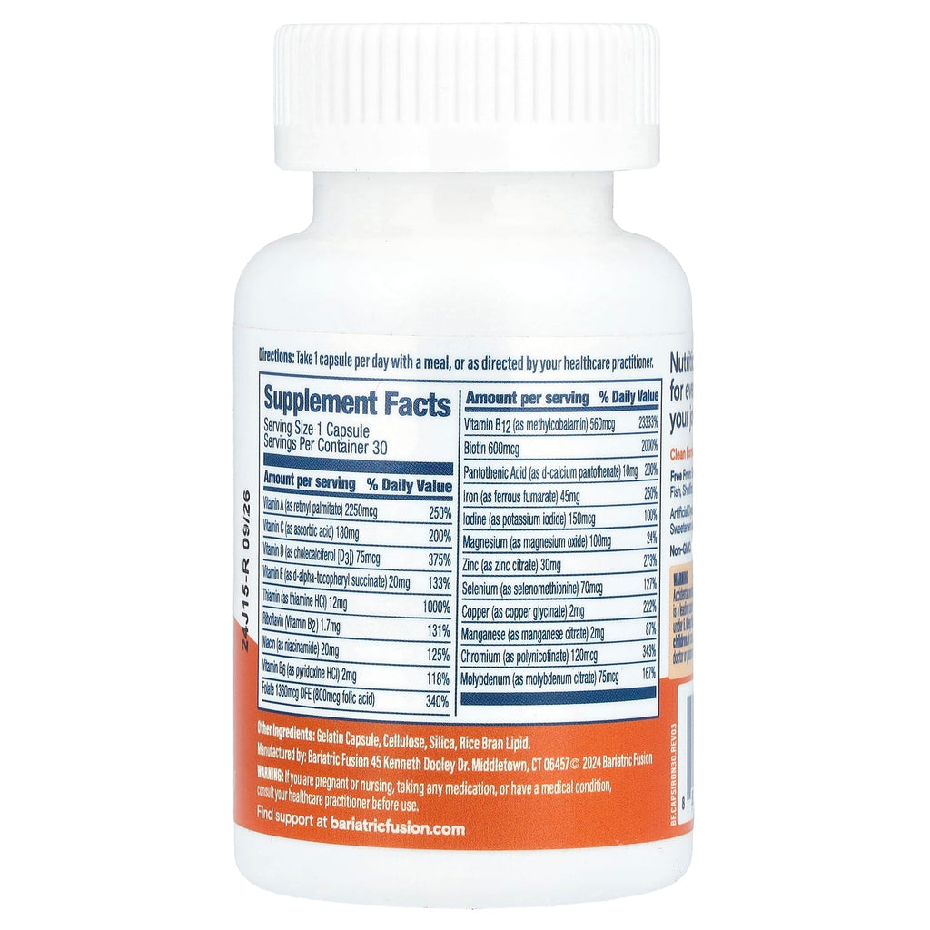 Bariatric Fusion, Multivitamin With Iron, 30 Capsules