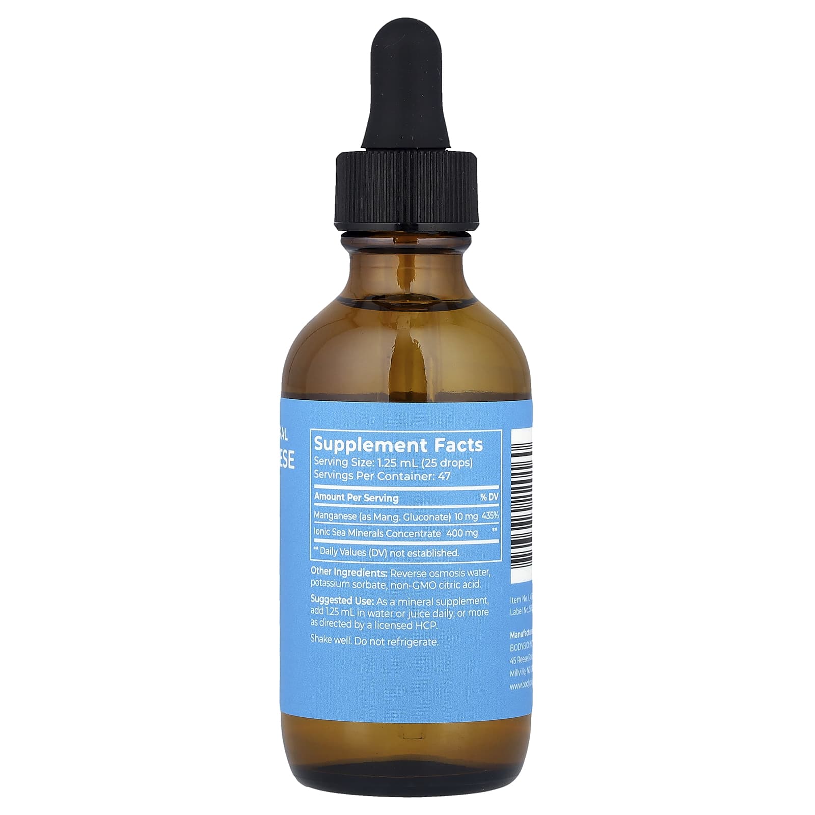 BodyBio, Liquid Mineral Manganese, 2 fl oz (59 ml)