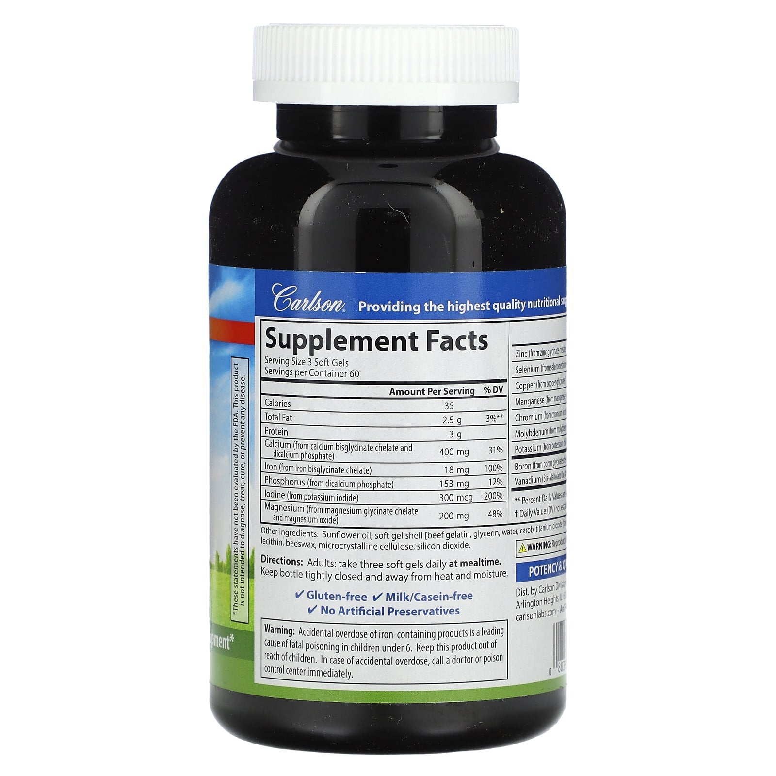 Carlson, Chelated Minerals, 180 Soft Gels