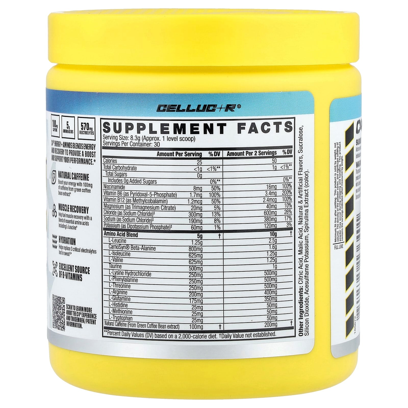 C4 / Cellucor, C4® Energy + Aminos, Blue Raspberry, 8.8 oz (249 g)