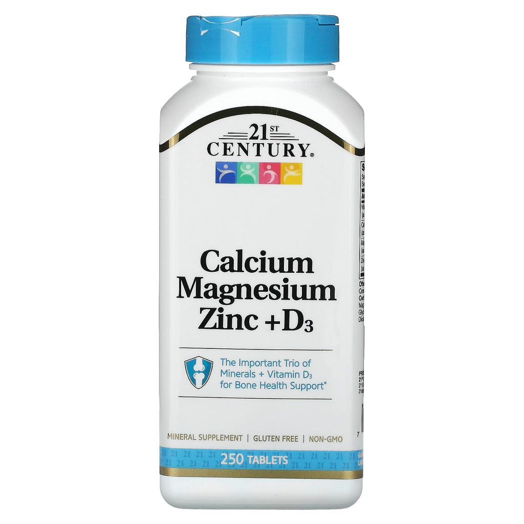 21st Century, Calcium Magnesium Zinc + D3, 250 Tablets