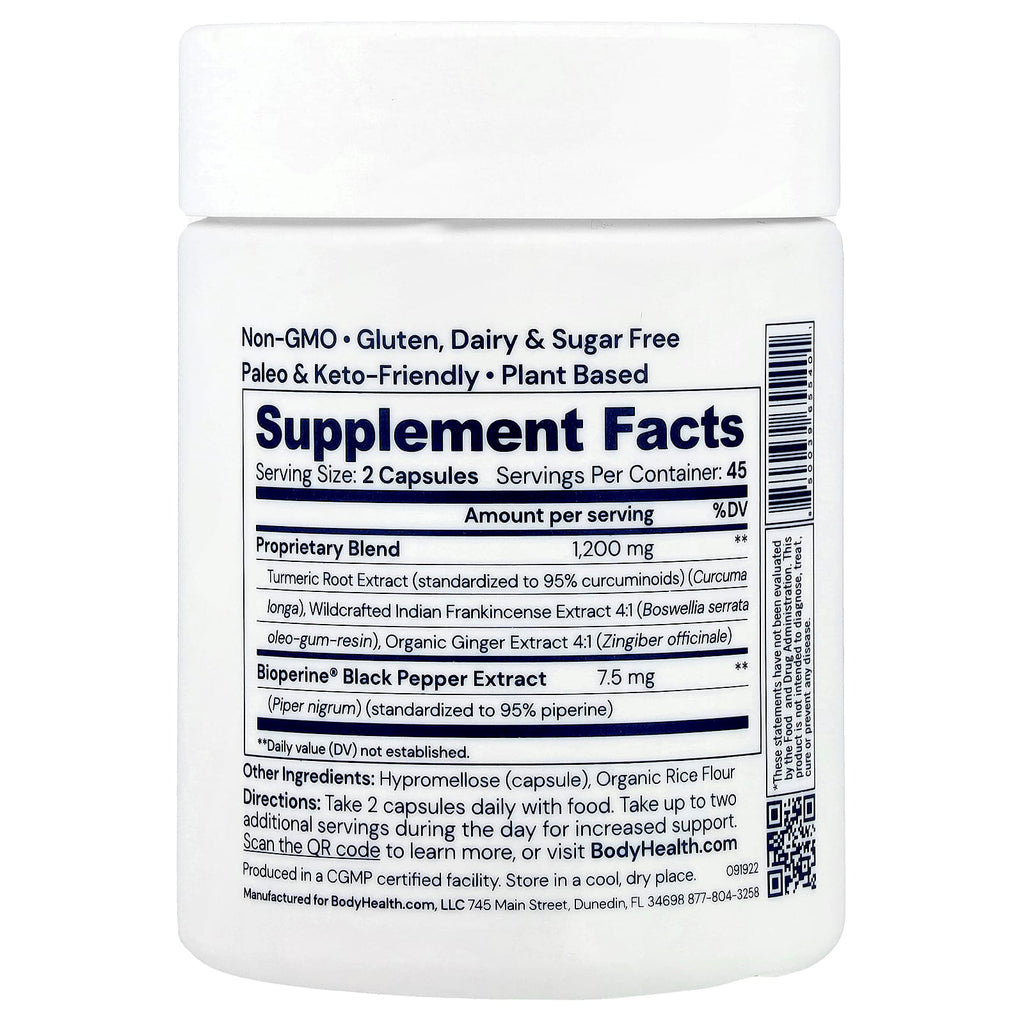 BodyHealth, Relief™, Turmeric, Ginger & Boswellia, 90 Capsules