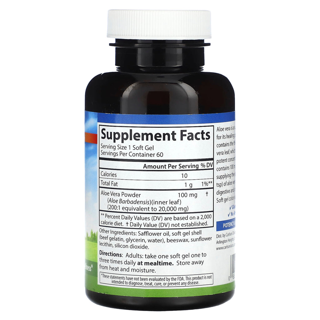 Carlson, Golden Aloe , 100 mg , 60 Soft Gels