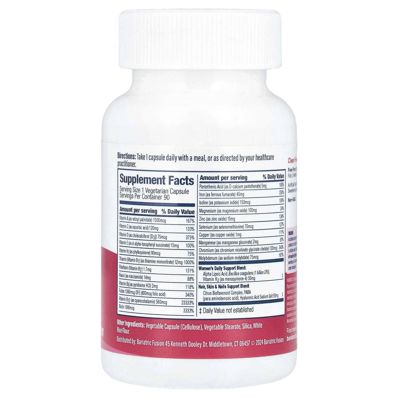 Bariatric Fusion, Women's Multivitamin With Iron, 90 Capsules