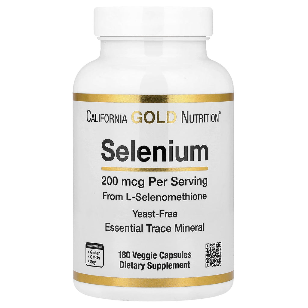 California Gold Nutrition, Selenium, Yeast-Free, 200 mcg, 180 Veggie Capsules