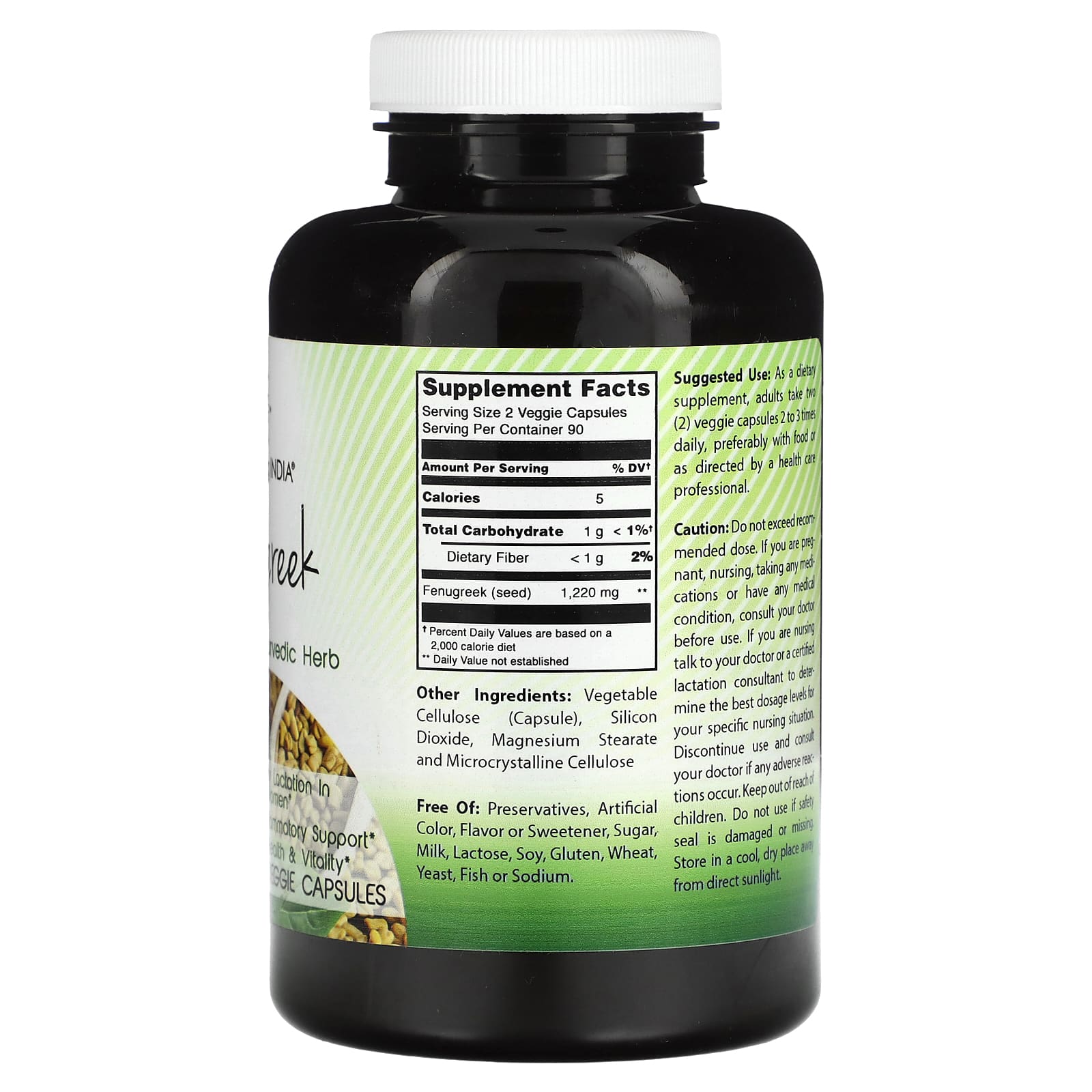 Amazing India, Fenugreek, 180 Veggie Capsules (610 mg Per Capsule)