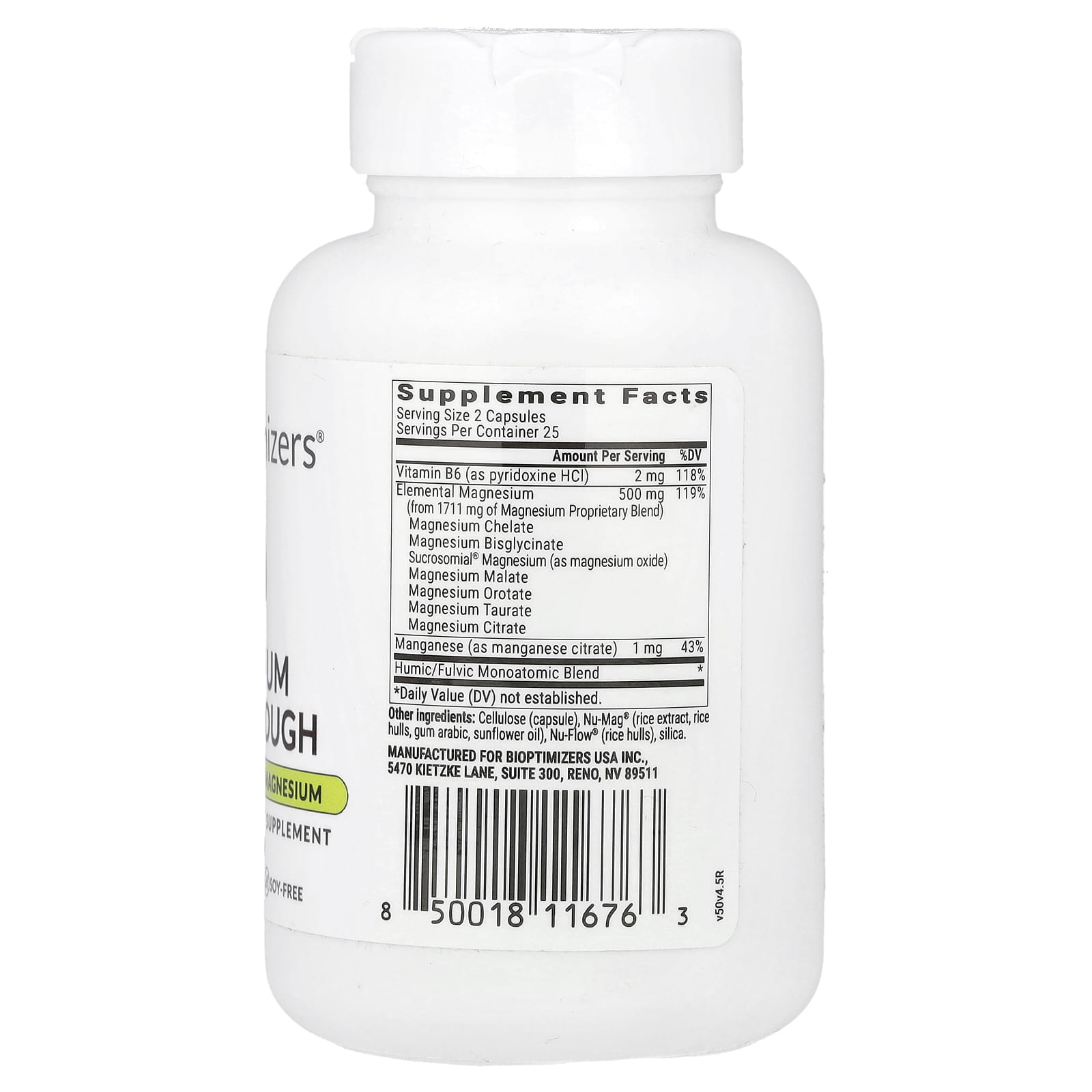 BIOptimizers, Magnesium Breakthrough, 50 Veggie Caps