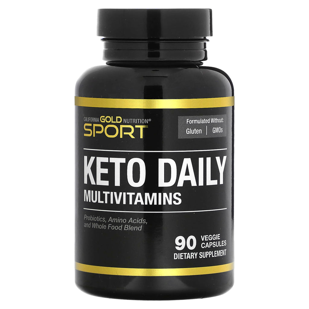 California Gold Nutrition, Keto Daily Multi-Vitamins with Green Tea, Biotin, Folate and Vitamin A, 90 Veggie Capsules