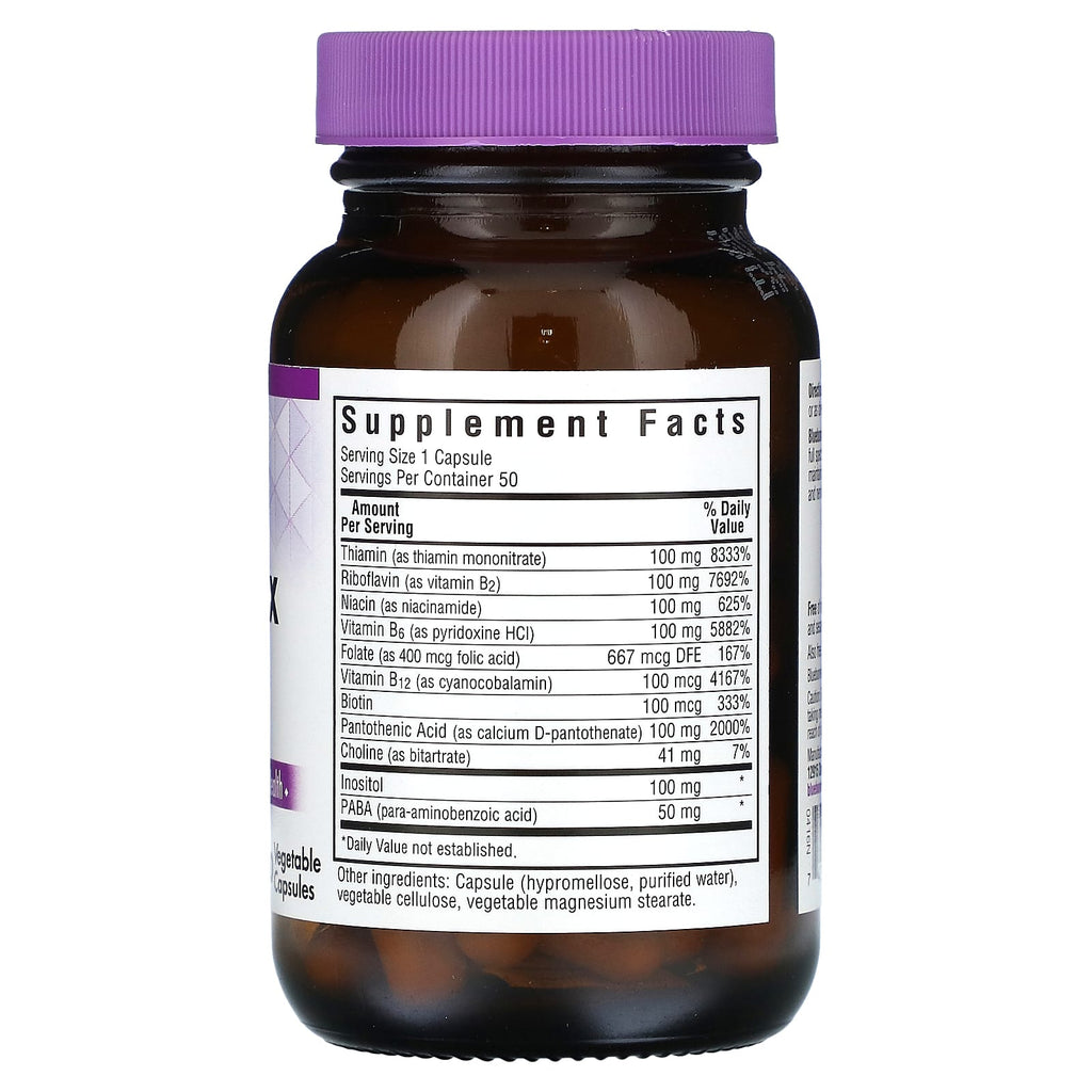 Bluebonnet Nutrition, B-Complex 100, 50 Vegetable Capsules