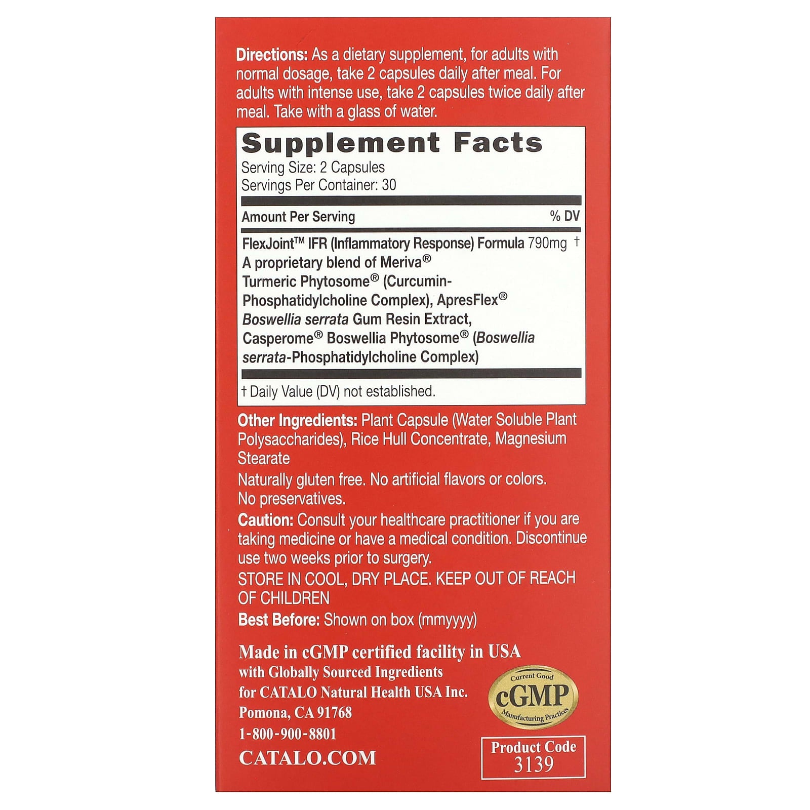 CATALO, Extra Flexi Joint, IFR Formula, 60 Vegetarian Capsules