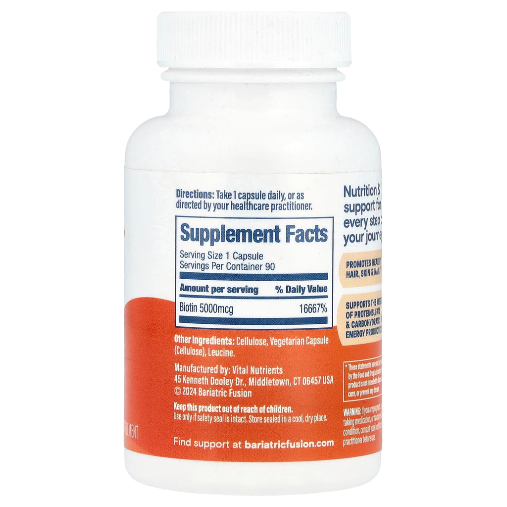 Bariatric Fusion, Biotin, 5,000 mcg, 90 Capsules