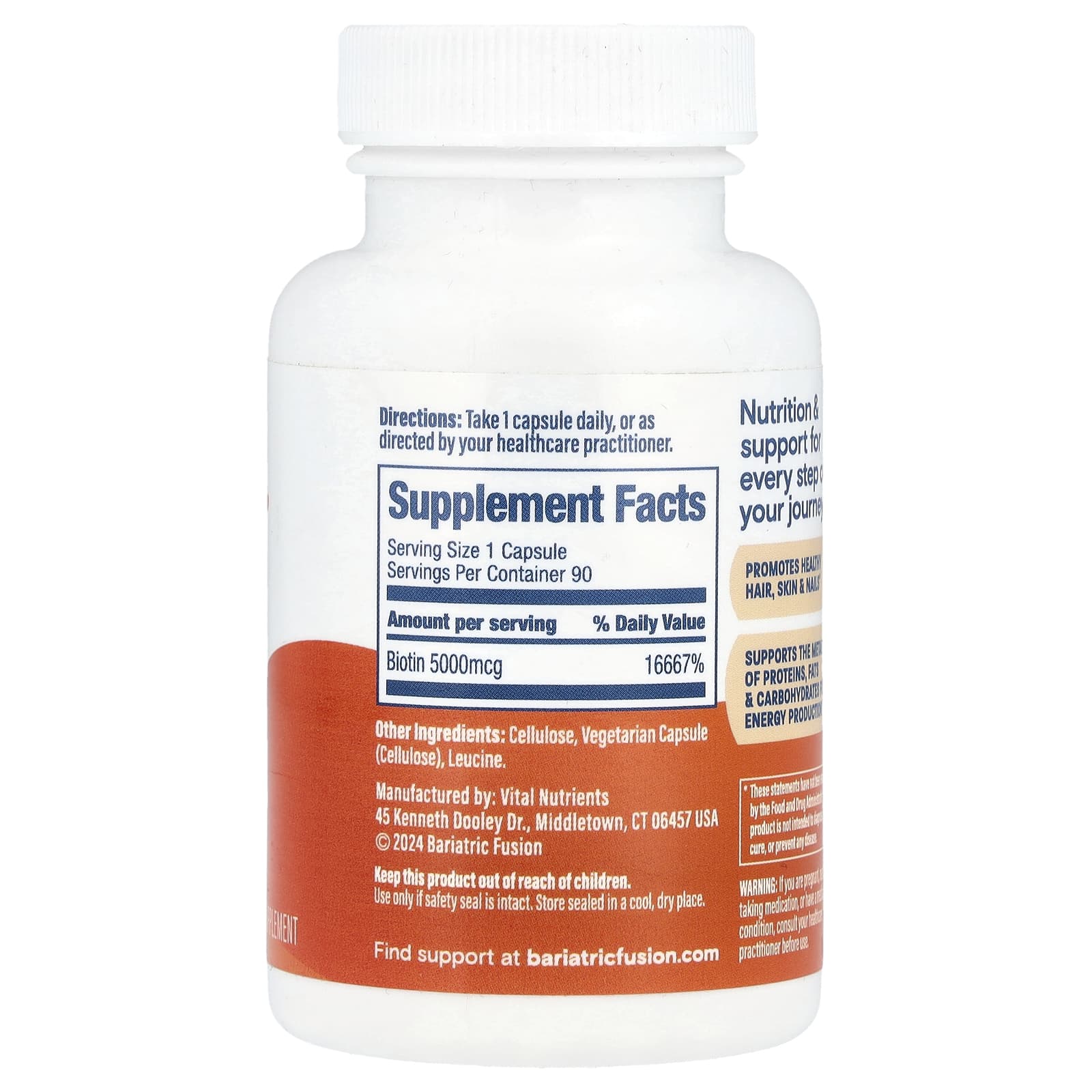 Bariatric Fusion, Biotin, 5,000 mcg, 90 Capsules