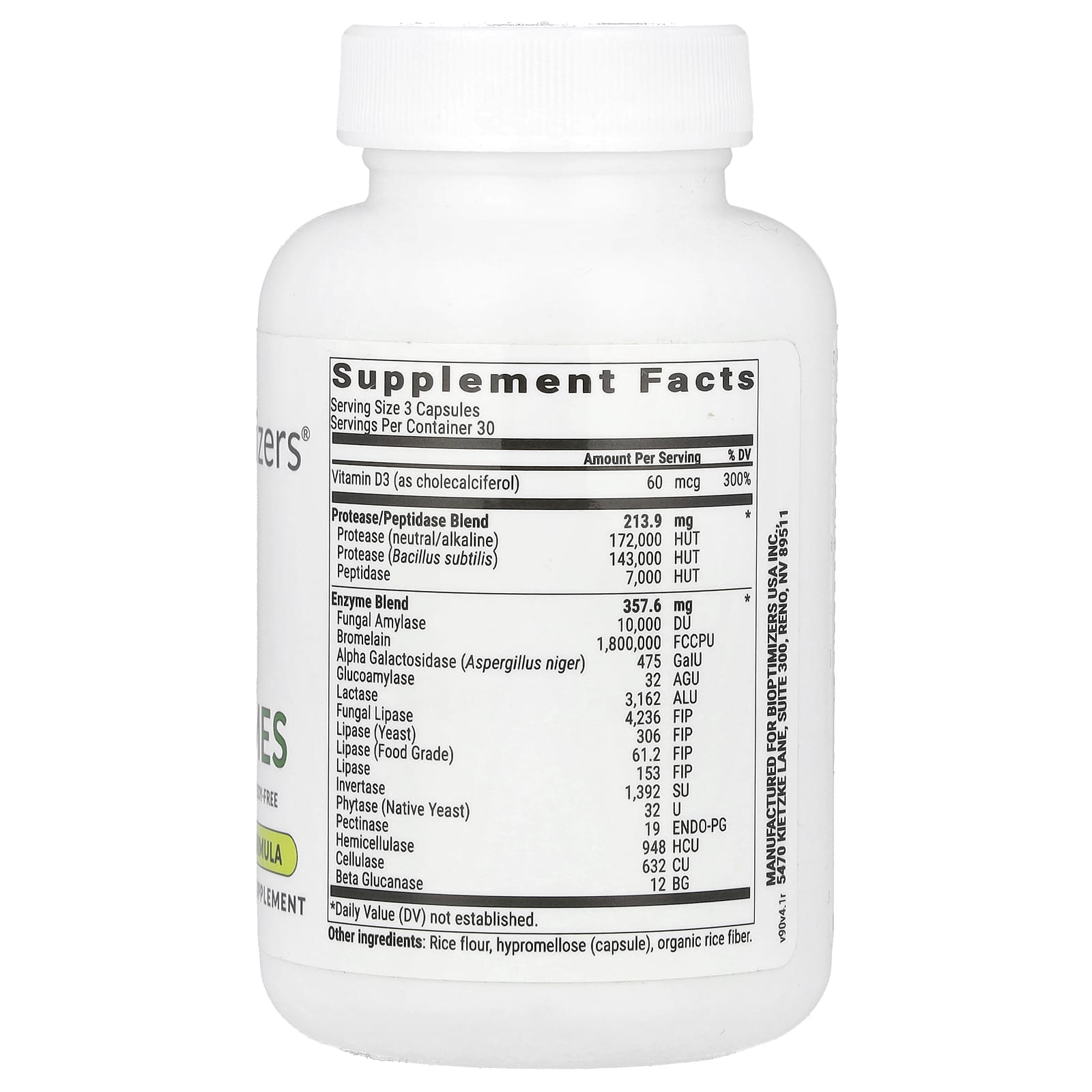 BIOptimizers, Masszymes, 90 Veggie Caps