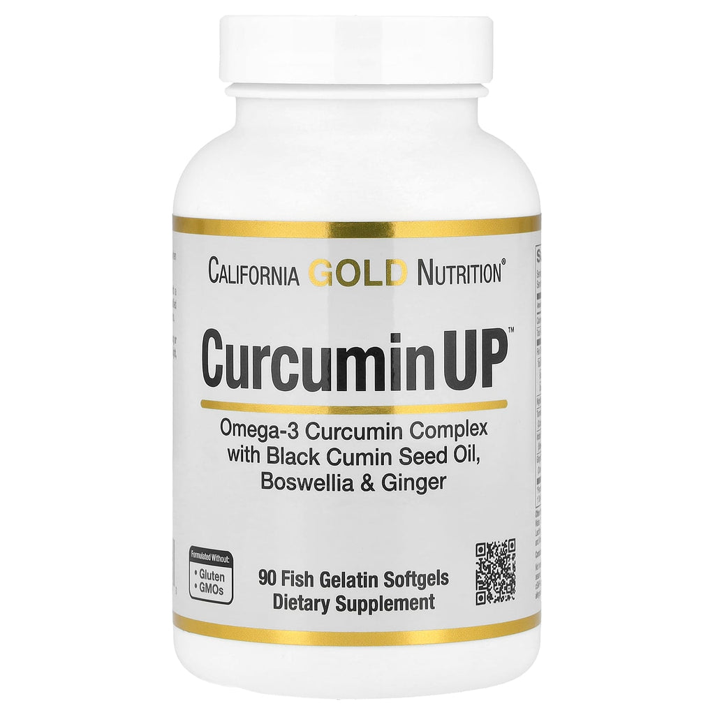 California Gold Nutrition, CurcuminUP™ with Omega-3 Curcumin Complex, Black Cumin Seed Oil, Boswellia and Ginger, 90 Fish Gelatin Softgels