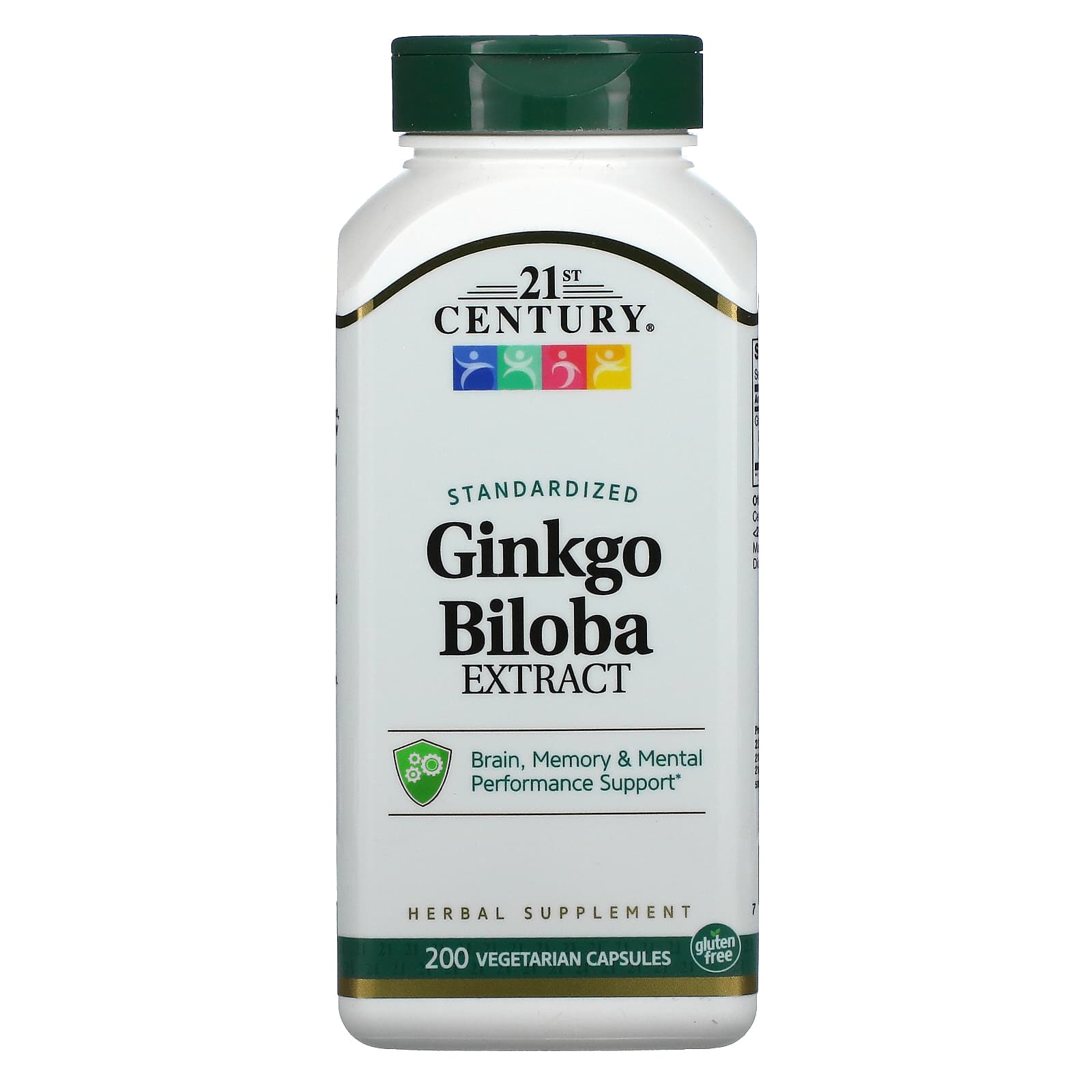 21st Century, Ginkgo Biloba Extract, Standardized, 200 Vegetarian Capsules (60 mg per Capsule)