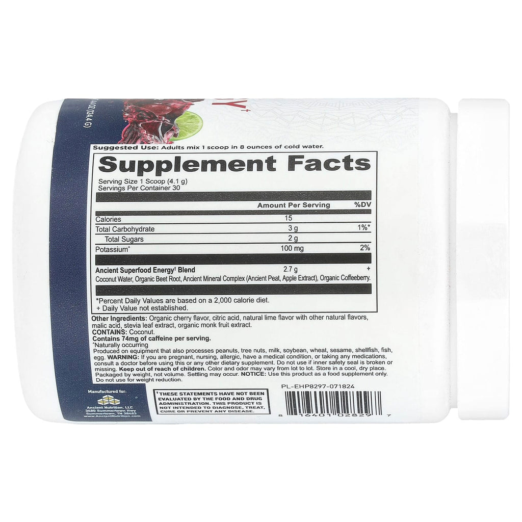Ancient Nutrition, Clean Energy, Cherry Limeade , 4.4 oz (124.4 g)