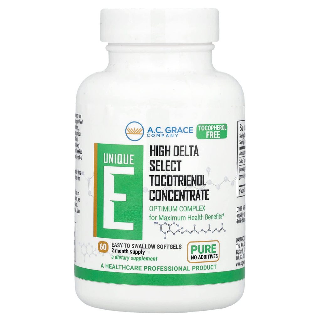 A.C. Grace Company, Unique E, Tocotrienol, 125 mg, 60 Easy To Swallow Softgels