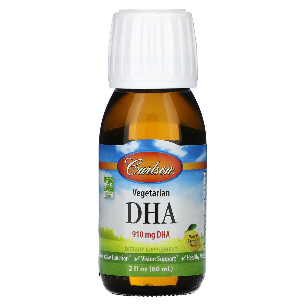 Carlson, Vegetarian DHA, Natural Lemon, 910 mg , 2 fl oz (60 ml)