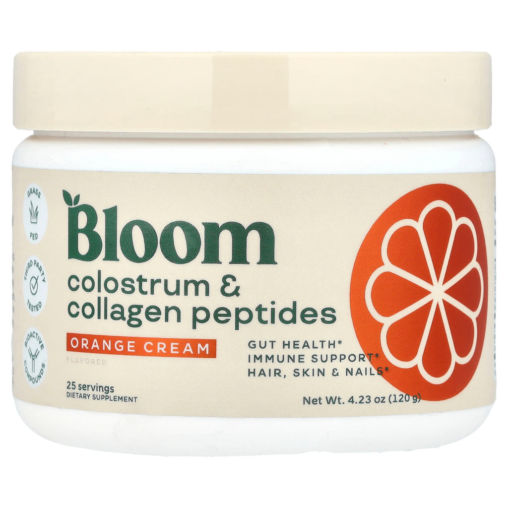 Bloom, Colostrum & Collagen Peptides, Orange Cream, 4.23 oz (120 g)