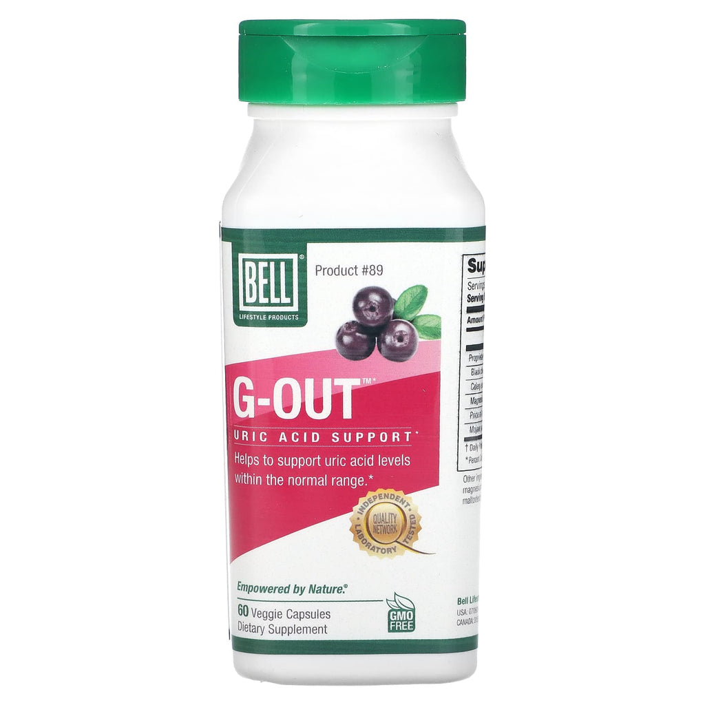 Bell Lifestyle, G-Out, Uric Acid Control, 60 Veggie Capsules